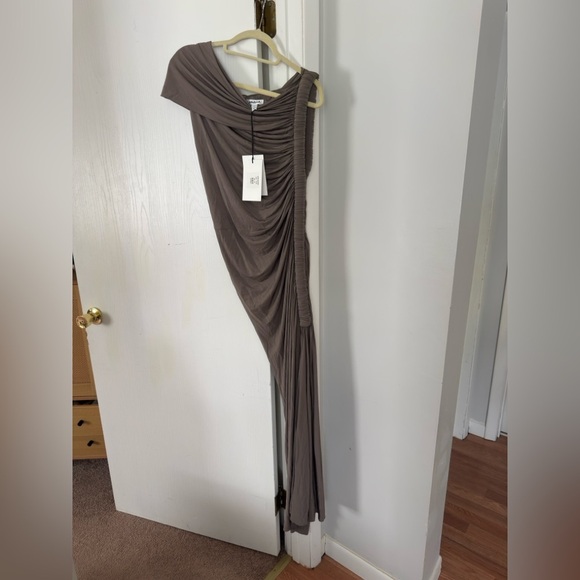 Alaïa Black Pipe Asymmetric One Shoulder Jersey Maxi Dress Evening NWT - Picture 7 of 14